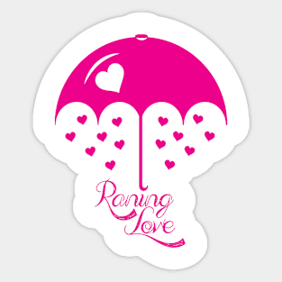 Raining Love Pink Sticker